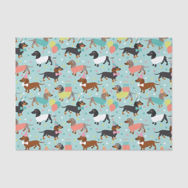 Dachshund Birthday Tissue Paper (Front)