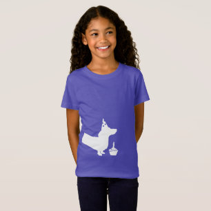 Dachshund Birthday with Cupcake Long Split T-Shirt