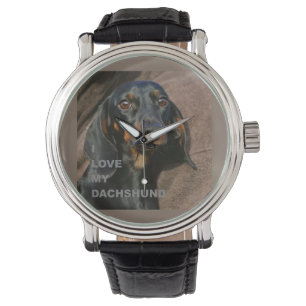 dachshund-black and tan love w pic watch
