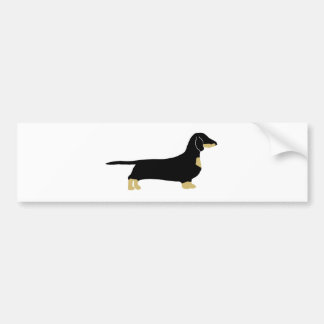 dachshund black and tan silhouette bumper sticker