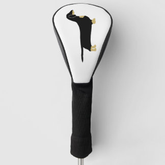 dachshund black and tan silhouette golf head cover