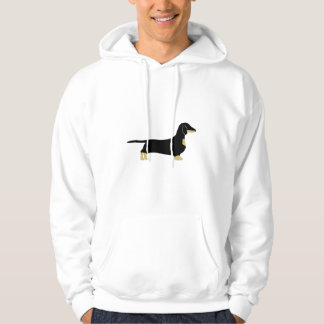 dachshund black and tan silhouette hoodie