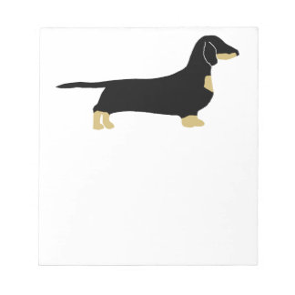 dachshund black and tan silhouette notepad