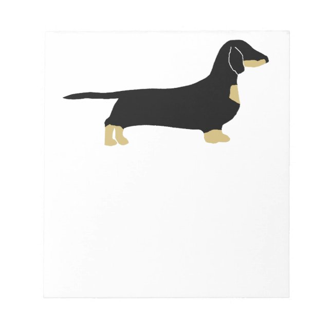 dachshund black and tan silhouette notepad (Front)