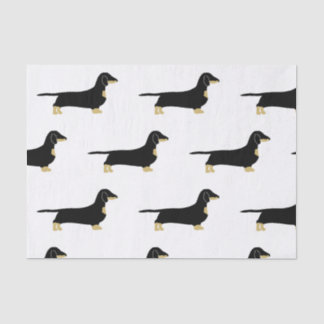 dachshund black and tan silhouette tissue paper