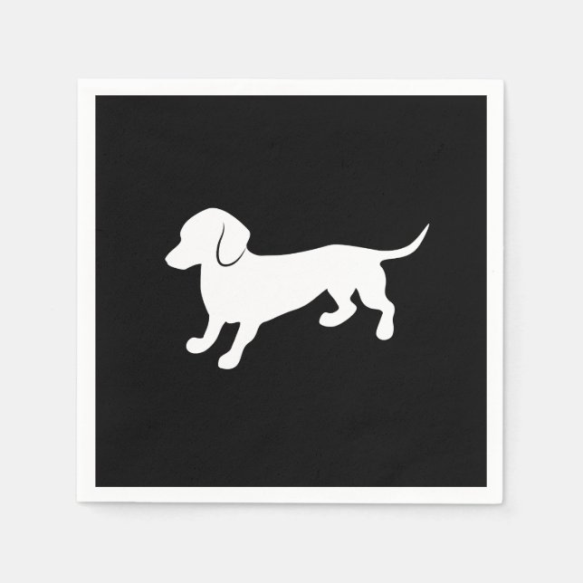 Dachshund Black and White Design Napkin (Front)