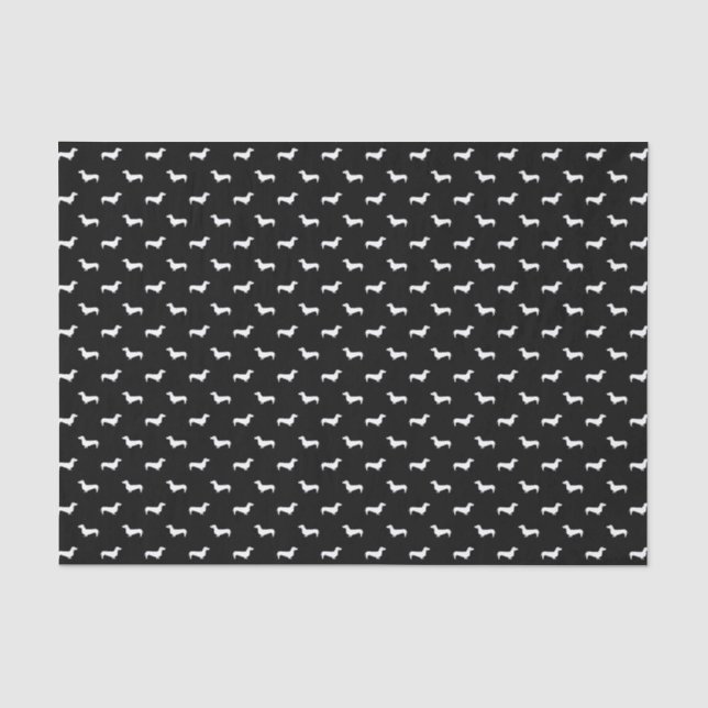 Dachshund black and white tissue paper (Front)