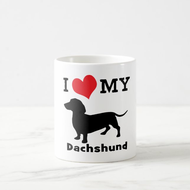 Dachshund Black Print Coffee Mug (Center)