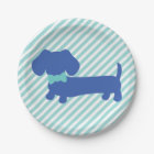 Dachshund Blue Wiener Dog Party Paper Plates