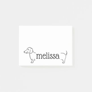 Dachshund Border | Custom Name Template Post-it Notes