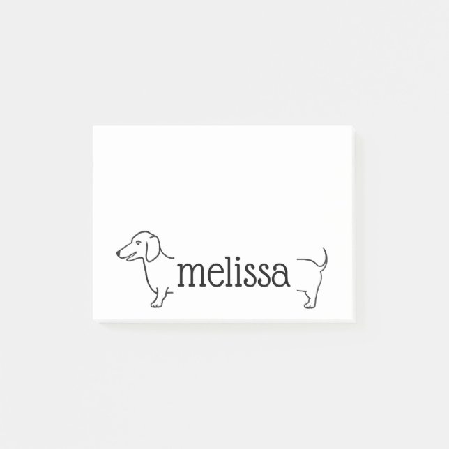 Dachshund Border | Custom Name Template Post-it Notes (Front)