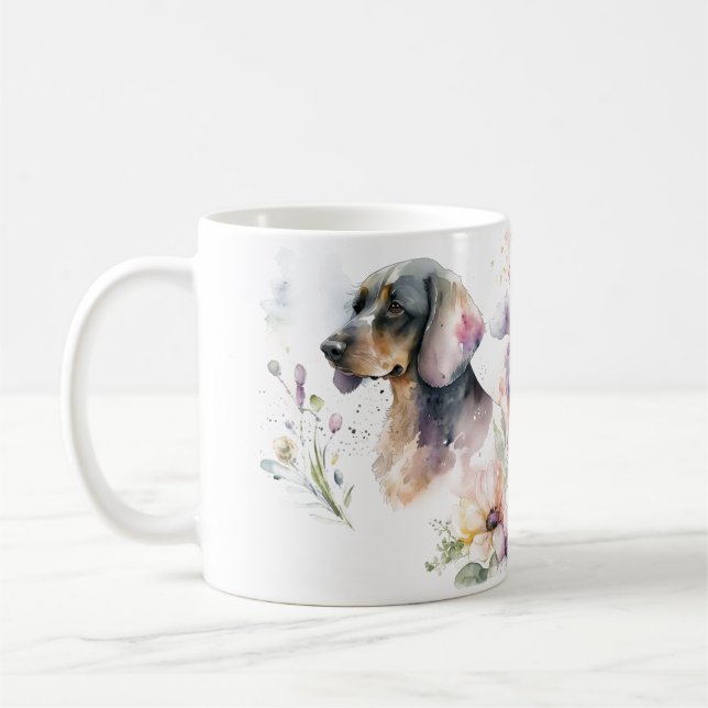 Dachshund Bouquet and blooms Coffee Mug (Left)