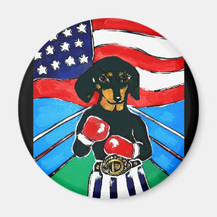 Dachshund Boxer Magnet