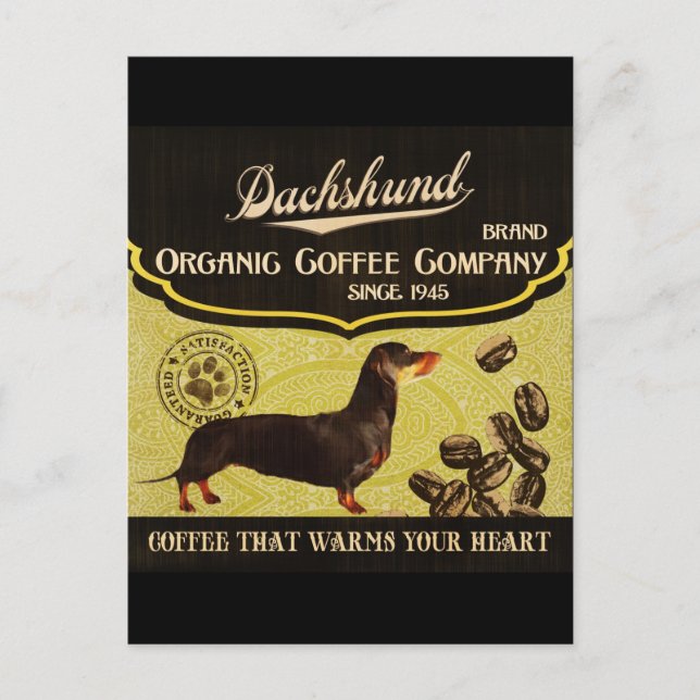 Dachshund Brand – Organic Coffee Company Postcard (Front)