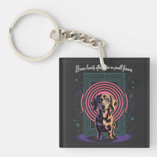 Dachshund Brave Hearts Often Come In Small Frames Key Ring