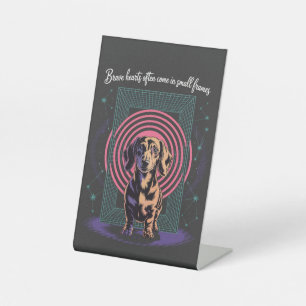 Dachshund Brave Hearts Often Come In Small Frames Pedestal Sign