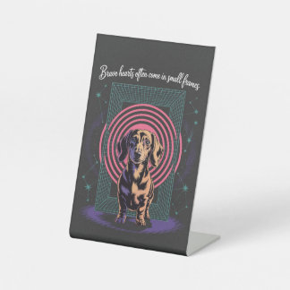 Dachshund Brave Hearts Often Come In Small Frames Pedestal Sign