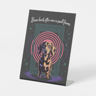 Dachshund Brave Hearts Often Come In Small Frames Pedestal Sign