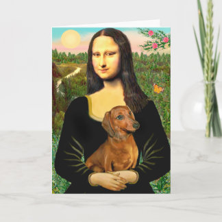 Dachshund (brown1) - Mona Lisa Card