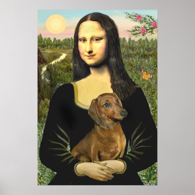Dachshund (brown1) - Mona Lisa Poster (Front)