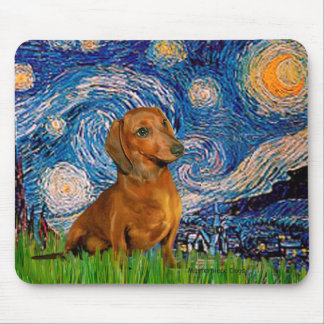 Dachshund (Brown1) - Starry Night Mouse Mat