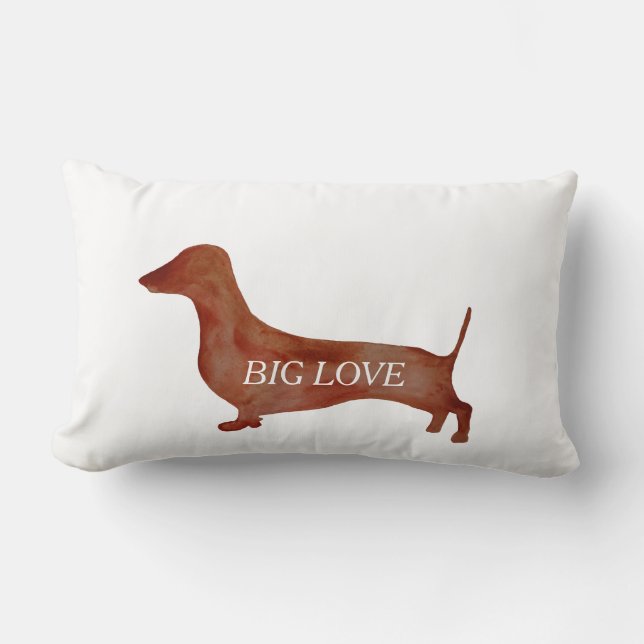 Dachshund Brown Dog Lumbar Pillow 33 cm x 53 cm (Front)