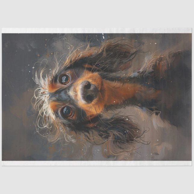 Dachshund Buddy Wigglesworth Dog Decoupage  Tissue Paper (Front)