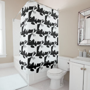 dachshund bull terrier Doodles Shower Curtain