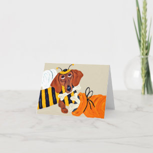 Dachshund Bumblebee with dog treats Invitation