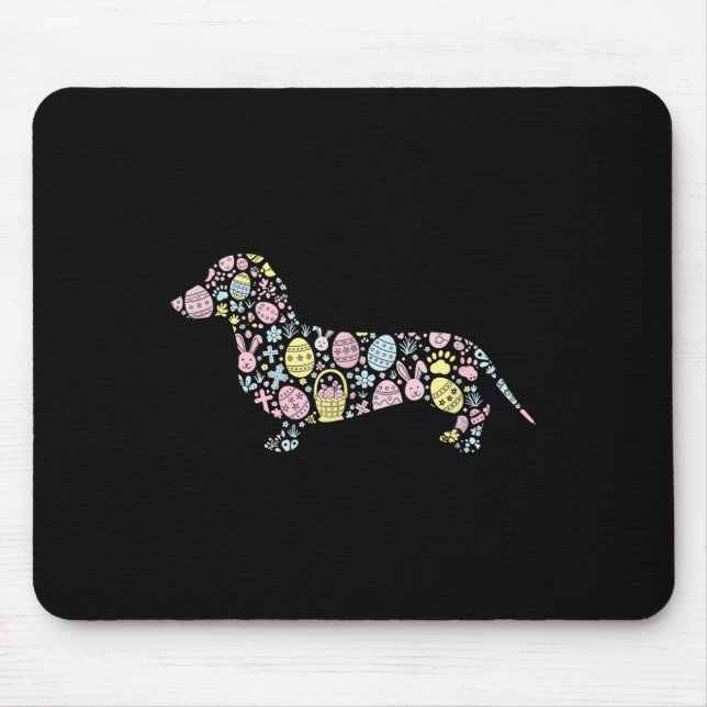 Dachshund Bunny Easter Egg Easter Day Womens Mens  Mouse Mat (Front)