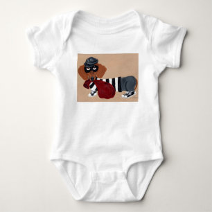 Dachshund Burglar  Baby Bodysuit