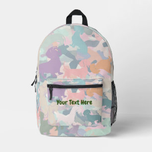  Dachshund Camo Printed Backpack