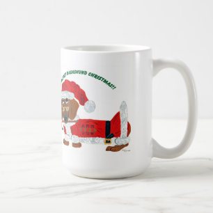 Dachshund Candy Cane Santa Coffee Mug