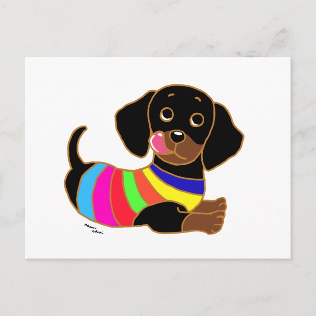 Dachshund Cartoon 2 Postcard (Front)