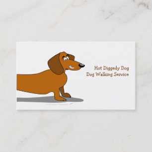 Dachshund Cartoon Dog Business Card Template