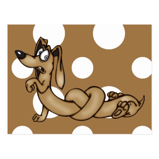 Dachshund Cartoon Dog Tied In Knots Postcard