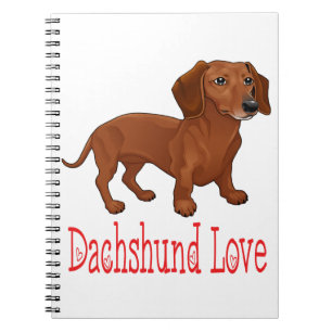 Dachshund Cartoon Puppy Dog Love Notebook