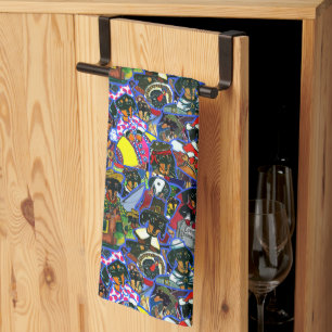 Dachshund Cartoons Tea Towel