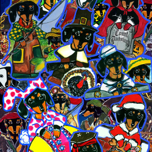  Dachshund  Cartoons Throw Blanket