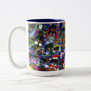 Dachshund Cartoons Two-Tone Coffee Mug