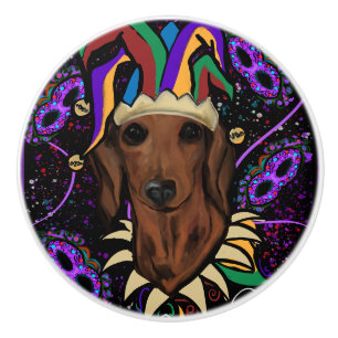 Dachshund ceramic knob