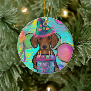 Dachshund Ceramic Tree Decoration