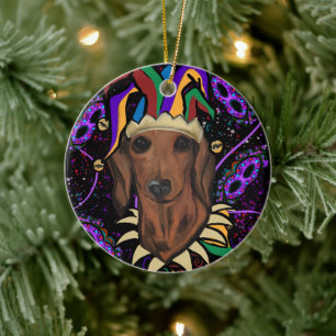 Dachshund      ceramic tree decoration