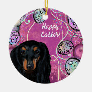 DACHSHUND CERAMIC TREE DECORATION