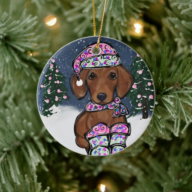 Dachshund     ceramic tree decoration (Tree)