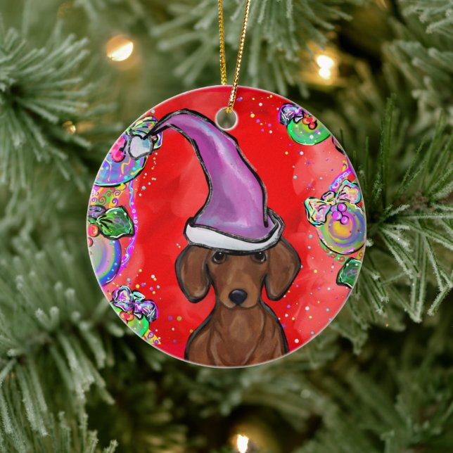 DACHSHUND    CERAMIC TREE DECORATION (Tree)