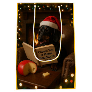 Dachshund 'Cheese Tax' Christmas gift bag