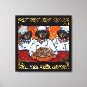 DACHSHUND CHEF ART CANVAS PRINT