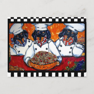 Dachshund Chefs Postcard