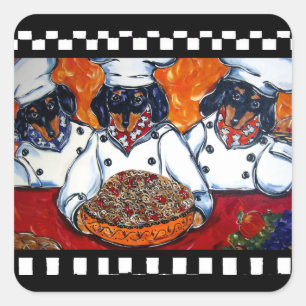 Dachshund Chefs Square Sticker